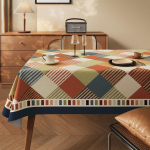 V&auml;rviline Geomeetriline Ristk&uuml;likukujuline Lauakate Veekindel &Otilde;likindel Plekikindel Ei Vaja Pesta Retro Vintage K&ouml;&ouml;gi S&ouml;&ouml;gilaua Kate Kodu Dekoor 90*150cm brown