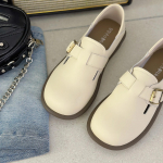 Kevadised naiste nahast kingad Inglise stiilis p&uuml;ksid Mood &uuml;mmargune pea keskosa kontsa metallist disain suur suurus 35