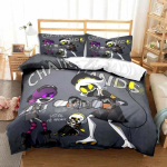 Murder Drones Anime Voodipesu Komplekt Tekikott Padjap&uuml;&uuml;r Laste Magamistoa Voodi Kolmeosaline Komplekt &Uuml;he- Kahe- Kuningliku Voodi Komplekt Kingitust&ouml;&ouml;riist 70x133cm 2pcs