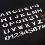 1 tk 3D metall 45mm 25mm DIY t&auml;hed t&auml;hestik m&auml;rk numbrid kroomitud m&auml;rgistus auto kleebis digitaalne embleem tarvikud mootorratas 25MM must