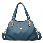 Naiste k&auml;ekott Pehmest nahast k&auml;ekotid Retro crossbody-kotid naistele Suure mahutavusega naiste &otilde;lakott Messenger-kott 32cm&times;10cm&times;21cm sinine