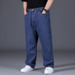 Oversize teksad Meeste mood t&auml;navar&otilde;ivad Plus Size puuvillased lahtised teksad p&uuml;ksid vabaaja p&uuml;ksid hingavad suured paksud p&uuml;ksid 30