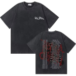 Pestud Vintage Rapper Lil Durk Healing Tour T-s&auml;rk Unisex Naistele Hip Hop Mood &Uuml;legabariidiline T-s&auml;rk Unisex Vabaaja Puuvillased T-s&auml;rgid 2XL black