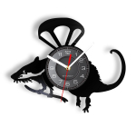 Banksy Rott Seinakunst Lendav Helikopter Rott Vin&uuml;&uuml;lplaadist Seinakell Armas Langevarjur Hiir Dekoratiivne Seinakell Kodu Dekoor Kell gray