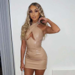 Naiste suvised seksikad varrukateta rippkaelusega bodycon kleidid S must
