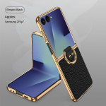 Samsung Galaxy Z Flip 7 jaoks &Uuml;mbris Luksuslik lit&scaron;i Nahast Kate R&otilde;ngaga Kaitsva Tagakaane &Uuml;mbris Z Flip 7 Telefoni Kestale Galaxy Z Flip7 must