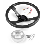 14 tolli 350 mm PU-nahast v&otilde;idus&otilde;idu rool Logitech G29 G920 G923 jaoks V&otilde;idus&otilde;idum&auml;ngu jaoks Adapterplaadiga 70 mm PCD must