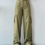 Naiste vintage cargo p&uuml;ksid Streetwear Techwear Korea Harajuku Parachute p&uuml;ksid Beežid dressip&uuml;ksid Lai jalg Joggerid P&uuml;ksid S roheline