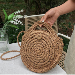 Casual Straw &otilde;lakotid V&auml;ike &uuml;mmargune Crossbody rahakott Ranna reisi k&auml;ekotid Tote 25*5*25cm beež
