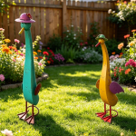 2 tk pika kaelaga pardi kujud Figuurid Siseruumides V&auml;litingimustes Loomakujud Aiafiguurid Koridori jaoks black