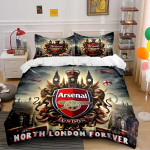Arsenal Londoni Teemaline Voodipesukomplekt Voodipesu Tekikoti Komplekt Tekikott Padjap&uuml;&uuml;rid Kodu Sisustus (1 * Tekikott 2 * Padjap&uuml;&uuml;ri, ilma tekita) 135x200cm black