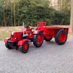 Uus 1: 18 Suurt Retro Traktorit P&otilde;llumajandusk&auml;ru Sulamist Auto Mudel Simulatsioon Metallist Kogumiskaunistus S&uuml;nnip&auml;evakingitus M&auml;nguauto punane