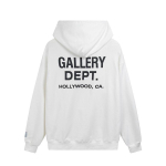 Piiri&uuml;lene Ameerika trendikas br&auml;nd GALLERY DEPT klassikalise kirjatr&uuml;kiga kapuutsiga kampsun meeste ja naiste high street kapuutsiga jope S valge