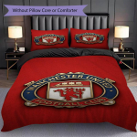 Manchesteri embleemiga kolmeosaline komplekt (1 * tekikott + 2 * padjap&uuml;&uuml;ri, ilma s&uuml;damikuta) 2D Lame Tekikott ja padjap&uuml;&uuml;r Voodipesukomplekt Pehme ja mugav 135x200cm