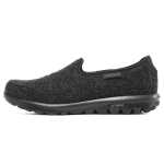 Skechers Go Walk Travel S&uuml;nteetilisest nahast libisevad madalad vabaajajalatsid Naiste tossud Must 124474-BBK 35 black