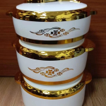 3-osaline &uuml;mmargune isoleeritud toidusoojendaja komplekt (1500 ml, 2000 ml, 2500 ml) Aafrika turu jaoks Wood Texture black