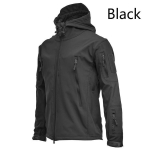 Military Tactical Outdoor Soft Shell tuulekindel fliisjope Meeste armee spordir&otilde;ivad Thermal Hunt Matkasport kapuutsiga jakid M must