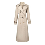 Klassikaline rev&auml;&auml;riga kahekordse n&ouml;&ouml;pide reaga trenchcoat + epoletid dekoratiivne v&ouml;&ouml; seotud karge ja elegantne v&auml;ljas L helepruun v&auml;rv