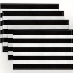Kaasaegne Must-Valge Triibuline Lauamattide Komplekt 4 tk Klassikaline Triibuline Muster Pestavad Lauamatid Kodu K&ouml;&ouml;gi S&ouml;&ouml;gitoa Dekooriks 4PCS white