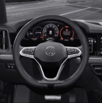 Nappa nahk Volkswagen VW ID3 ID4 ID5 ID6 MK7 MK8 2021-2025 Autole Roolikate Libisemisvastane Pestav Autotarvikud black
