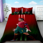 Cristiano Ronaldo tekikate Jalgpall CR7 Voodipesukomplekt Mugavaks ja Hingavaks Magamistoaks Ventilaatori Kingitused Suur (Queen) Kuninglik 140*200cm/55x79in Single/Twin 3pcs