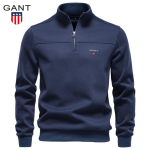Gant 2026 S&uuml;gis ja Talv Uus Meeste Suur Suurus Kapuutsiga S&auml;rk Seisva Kraega Poollukuga &Auml;ri Vabaaja Pullover Kapuutsiga Topp Meestele S blue