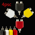 4x RCA Y splitter AV audio-video pistiku muundur 1 isasega 2 emasega kaabliadapter
