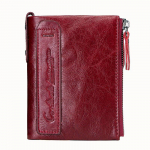 CONTACT'S Genuine Leather Vintage Wallet For Men Short Coin Purse Small Wallets High Quality Designer