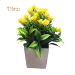 HOHO 1 tk potitud kunstlillede bonsai DIY aiapulma kodukontori peokaunistus kollane