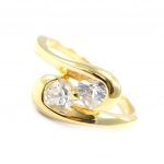 Bague plaqu&eacute; or 'C&acirc;lin' coeurs 50 kuld