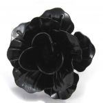 Les Tr&eacute;sors De Lily [J8051] - Bague Cr&eacute;ateur 'Flora' noir must