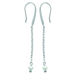 Les Tr&eacute;sors De Lily [J9401] - Boucles Argent 'Perla' Blanc argent&eacute; (rhodi&eacute;) - 35x4 mm valge