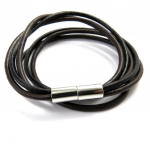 Les Tr&eacute;sors De Lily [M2571] - Bracelet mixte 'Peaceful' noir marron (2 tours- 3 rangs) pruun