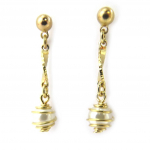 Les Tr&eacute;sors De Lily [M8753] - kullatud k&otilde;rvar&otilde;ngad  Perla  valgest kullast - 30x6 mm kuld