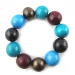 Les Tr&eacute;sors De Lily [M9412] - Bracelet Cr&eacute;ateur 'Amazonia' bleu marron sinine