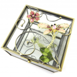 Les Tr&eacute;sors De Lily [N5755] - kirju ehtekarp  Siidist Dragonfly  - 10x10x5 cm kuld