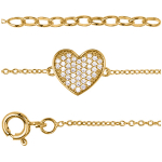 Altesse [Q9842] - kullatud k&auml;ev&otilde;ru  Love  valge kuld - 19 cm - 10x10 mm valge