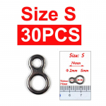 Bimoo poleeritud kahekordne t&auml;isr&otilde;ngas, p&ouml;&ouml;rlev 8 kujuga silmuseid, m&auml;ngu kalastustarvikute terminalitarvikud trollingukkide konksude jaoks S