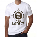 Meeste vintage T-s&auml;rk Graafiline T-s&auml;rk No Wrong Way Fantasize White XS valge
