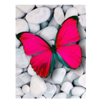 T&auml;ielik 5D Teemantmaaling Helepunane liblikas Tikand Ristpistes Kodukaunistus K&auml;sitsi valmistatud kingitus 25x30cm