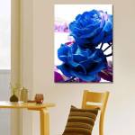 T&auml;is&uuml;mmargune teemantmaal Sinise roosi mustriga Dekoratiivne maal Rhinestone K&auml;sitsi valmistatud 20X30CM