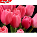 5D DIY teemantmaaling rannas kookosp&auml;hklipuud maalilised tikandid t&auml;is&uuml;mmarguse teemantristpistega kivist mosaiigiga maalimine kingitus 20X30CM punane