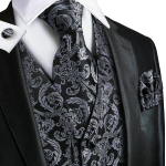 Hi-Tie Tuxedo vest meestele, &uuml;likond, vest kaelaside, taskur&auml;tik, mansetin&ouml;&ouml;bid pulma&auml;ri jaoks S