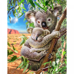 5D isetehtud teemantmaali n&auml;put&ouml;&ouml; Full Round Drill k&auml;sitsit&ouml;&ouml; teemantristpistes Naughty Koalas 20X30CM