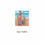 Triikraud peal kleebis Uue disainiga Thermal Transfer T-s&auml;rk Kleidid Hot Tear Ise triikraud Patch Ema koos oma t&uuml;drukuga rannas