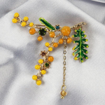 Blucome Mimosa Orange Flower Fruit Enamel v&auml;rviline glasuur Teemant Tutt Pross Mantli&uuml;likonnale N&ouml;&ouml;pn&otilde;elad h&otilde;be