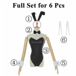 6 tk/ komplekt Sakurajima Mai Senpai kost&uuml;&uuml;m Cosplay j&auml;nkut&uuml;druku riietus jaapani r&otilde;ivad anime cosplay kost&uuml;&uuml;mid naistele One Size(40-62Kg)