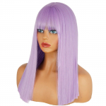 MISSQUEEN Pikad sirgjoonelised parukad naistele Afroameerika s&uuml;nteetilisest oranžist juustest lillad parukad tukkidega kuumakindel Cosplay parukas 16inches