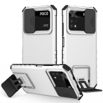 KEYSION p&otilde;rutuskindel &uuml;mbris Xiaomi POCO X4 Pro 5G X3 NFC Push Pull kaamera kaitse Live Stand telefoni kate POCO M3 M4 Pro jaoks for POCO M4 Pro 4G