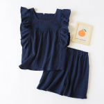 Suvine uus naiste pidžaama l&uuml;hikeste varrukatega l&uuml;hikesed p&uuml;ksid kaheosaline komplekt 100% puuvillane krepp vest + l&uuml;hikesed p&uuml;ksid magusad koduriided kaheosaline komplekt M roheline